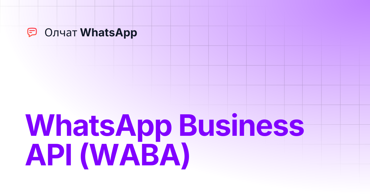 WhatsApp Business API (WABA) | Олчат WhatsApp